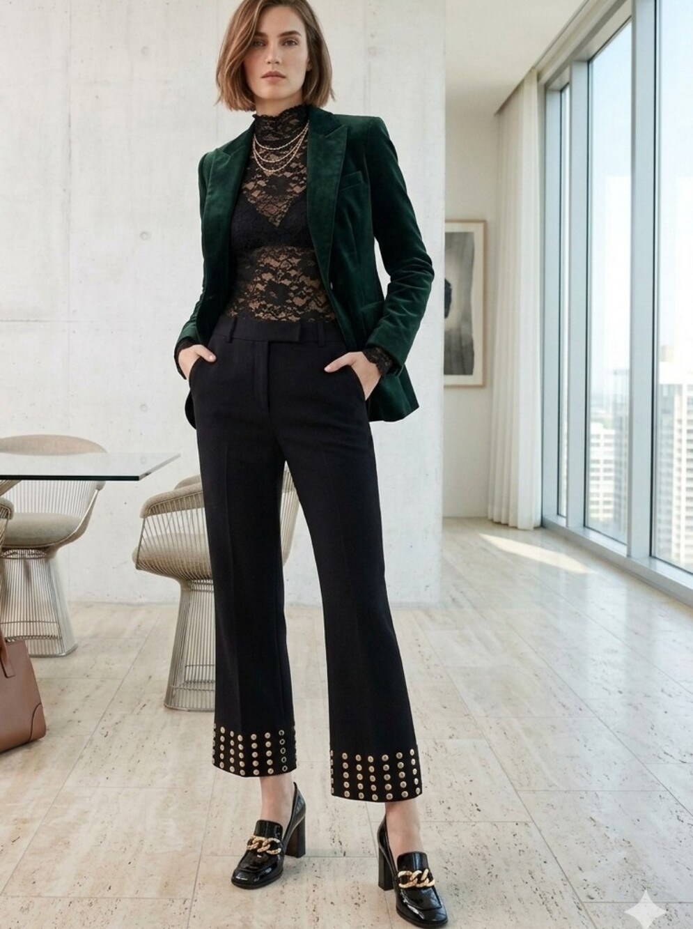 AUTHENTIC  Michael Kors Studded cropped trousers